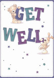 Overflowing with cheer and playful hope, this get well card immediately transports one to the welcoming neighbourhoods of Old Oak Common. Two delightfully illustrated friends-a shaggy bear with mellow, caramel fur and an exuberant, floppy-eared puppy-unite atop and around the bold words 'Get Well', their figures animated with warmth and kindness. The robust letters, rendered in vibrant indigos and luminous teals, seem to leap from the card, set against a background as clear and radiant as a freshly washed spring morning in Old Oak Common. Sprinkled above, dancing stars in lavender and teal add a hint of wonder, conjuring the feeling of watching the first evening stars emerge over the park. The detailed, soft strokes used to create the bear's fluff and the puppy's velvety ears invite tactile imagination-as if you could reach out and feel their gentle comfort. Like a floral arrangement prepared for delivery to a friend along Old Oak Common Lane, this card embodies care, optimism, and an enduring wish for recovery, crafted for anyone seeking a reminder that they are surrounded by encouragement and hope.